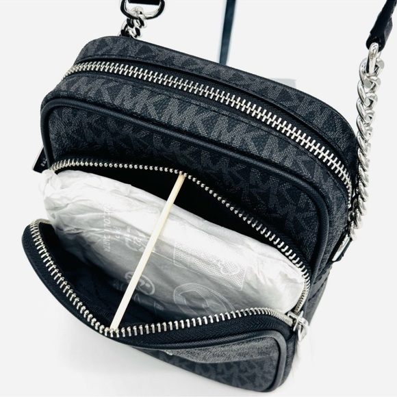 Michael Kors Medium NS Chain Xbody Bag Black Signature - Picture 9 of 11